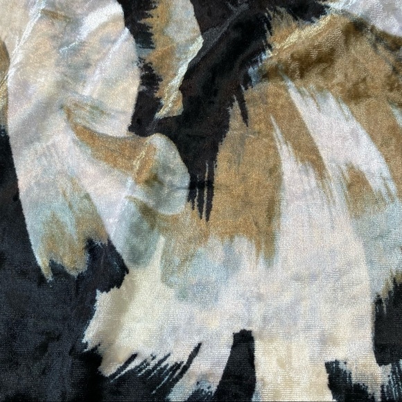 NWT Status by Chenault Asymmetrical Top Black Taupe White Velvet XS Stretch - Picture 5 of 7